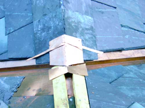 Installing a ridge/hip juncture.